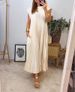 2024 Autumn Winter New Cross-border European American Fashion Round Neck Sleeveless Pleated Dress Women's_ecoleips.com