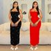 Fashion Women's Clothing Neck Hot Diamond Bubble Bead Slim Hip Dress_ecoleips.com