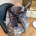 Korean Style Polo Lapel Sweater – Embroidered Pony & Striped Shawl Two-Piece Set (S/M/L/XL)_ecoleips.com