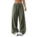 Voya 2026 European American Women's Spring-summer Casual Loose-fit Wide-leg Pants With Elastic Waistband And Side_ecoleips.com