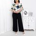 Plus Size Women’s 2-Piece Set – Floral Print Tops & Palazzo Pants, Elegant Office Wear For Mature Ladies (0XL-4XL, Polyester, Wrinkle-Free)_ecoleips.com