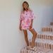 Women's Casual Fashion Linen Shirt And Shorts Set European American Style_ecoleips.com