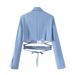 2024 Korean-style Women's Suit, European And American Fashion, Solid Color, Waist-tied, Short-length Blazer For Women,_ecoleips.com