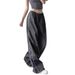 Women's Clothing Women's Trendy Unique Drawstring Sports Pants Multi Color Casual Elastic Waist Loose Fit European American Fashion_ecoleips.com