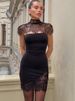 JULISSA MO Patchwork See Sheer Lace Turtleneck Women Mini Dress Sleeveless Print Floral Dress Winter Slim Elegant Two Piece Sets_ecoleips.com