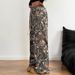 Women’s Clothing New Youth Fashion Casual Pants Elastic Waist Camouflage Print Slim Wide Leg Mopping Pants_ecoleips.com