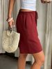 Casual Style Women's Shorts, Skin-friendly, Comfortable And Breathable, Solid Color Pattern, Loose Drawstring, Traveling Daily Commuting Party_ecoleips.com