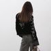 Women's Clothing Long Sleeved Velvet Bomber Jacket Elegant American Style Embroidered Spring Office Daily Clothing_ecoleips.com