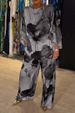 Summer/Autumn 2024 Women's Urban Elegance Off-The-Shoulder Batwing Sleeve Trouser Suit Loose Printed Casual Fashion mid Waist_ecoleips.com