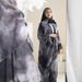 Modest Abaya Dress Floral Print Cardigan & Scarf Set – Modest Fashion Cover-Up For Women (Blue/Coffee/Gray)_ecoleips.com