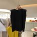 Solid Color Round Neck Loose Sleeveless T-shirt Women's Summer Thin Casual Vest Top_ecoleips.com