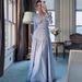 Elegant Floral Print V-Neck Maxi Dress With Elastic Waist For Women, Casual & Office Wear, Blue & Pink Options_ecoleips.com