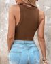 K New Style With Bra Round Neck Solid Color Vest, Female Sexy Base, Inner And Outer Tops_ecoleips.com