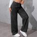Black Wide Leg Jeans for Women Low Waisted Slimming European American Style Floor Length Jeans Flowing Cross Border E Commerce Item_ecoleips.com