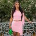 Women's American Style Asymmetrical Neck Tie Front Top And Slim Fit Pleated Skirt Set Summer Fashionable Casual Sexy Clubwear_ecoleips.com