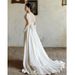 Women's Clothing Light White Style Wedding Dress Slimming Retro Simple Bridal Gown For Travel Photography Departure And Reception_ecoleips.com