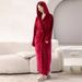 Aria Basics European American Style -style Extra-long Bathrobe, Ankle-length, Hooded, Thickened, Couple's Flannel Bathrobe For_ecoleips.com
