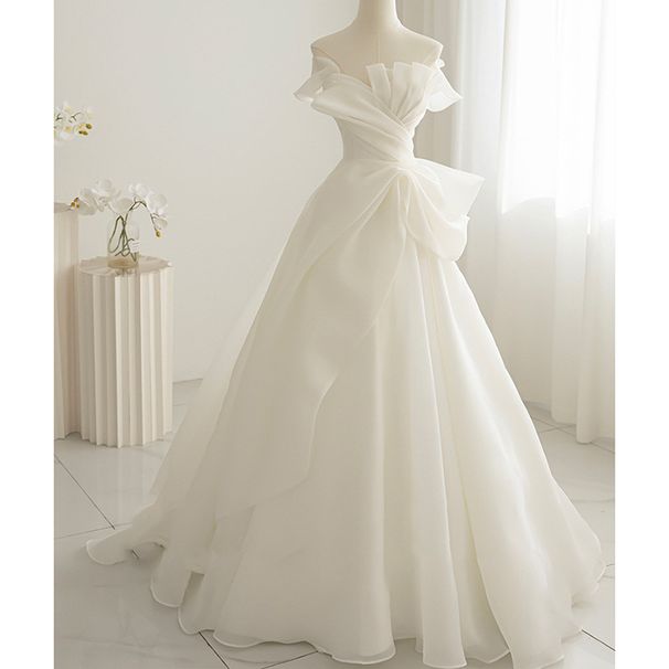 2025 New Strapless Brides, Ultra Fairy French Style, Light Luxury, High-End Feel, Wedding Dress For Petite Princesses_ecoleips.com