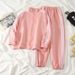 Korean Style Striped Jacket And Cropped Pants Set Trendy Spring Outfit for Women Black Pink S-2XL_ecoleips.com
