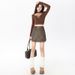 ng2510292 American-style Spicy Girl PU Leather Skirt, High-waisted A-line For Women, 2024 Autumn And Winter New Model,_ecoleips.com