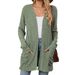 Women's Clothing Autumn And Winter New Solid Color Pocket Long Sleeved Bottoming Cardigan Sweater Spot_ecoleips.com