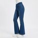 Cross-waist Knitted Flared Jeans Women, High-waisted, Slimming, Stretchy, Fitted, With A Nice Drape, Fashionable Long_ecoleips.com