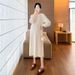 Autumn Winter New Korean Fashion Knitted Maternity Dress_ecoleips.com