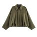 Wholesale Women's Fashion Bomber Jacket Bat Sleeve Zipper Casual Top No_ecoleips.com