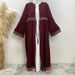 Cross Border Hot Selling Elegant Rhinestone And Beaded Muslim Cardigan, Turkish Dubai Fashion Long Skirt With Pockets_ecoleips.com