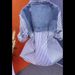Women's Clothing Retro Denim Layering Shirt Vest – Striped Two-Piece Top With V-Neck (White/Striped, Sizes M-4XL)_ecoleips.com