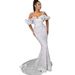 Women's Clothing Fashionable Women's Off-Shoulder Sequined Evening Dress Sexy Banquet Gown For Formal & Casual For Women_ecoleips.com