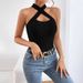 Women's Clothing Slim Cross Neck Sleeveless Off Shoulder Ladies Sexy Vest Top_ecoleips.com