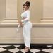 Women's Clothing One Shoulder Oblique Collar Long Sleeved Dress Autumn Women's Fashion Sexy Hollow Long Skirt_ecoleips.com