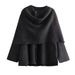 Women's Clothing With Asymmetrical Scarf Short Knitted Jacket_ecoleips.com