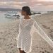 Sexy Crochet Beach Cover Up - Lightweight Lace Knit Sun Shirt, Bikini Cover Up, Summer Vacation Outfit For Women, Swimwear Wrap, Boho Chic Style_ecoleips.com
