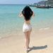 Women's Classic White Bikini Three-piece Set, Sexy Pure Desire Style, Suitable For Thai Island, Seaside Vacation, And_ecoleips.com