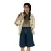 Real Shot Of The 2025 Spring-summer New Japanese Retro Denim Shorts For Women, Loose Fit, Slimming, Washed Wide-leg_ecoleips.com
