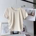 Women's Summer Yoga T-Shirt Ribbed High Elastic Quick Drying Breathable Short Sleeve Fitness Running Top_ecoleips.com