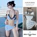 Tigerrun Retro Girly Bikini Set Slimming Tummy Concealing Push Up Three Piece Swimsuit For Vacation Dress Style_ecoleips.com