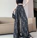 Suitable For All Seasons New Style Linen Butterfly Print Women's Casual High Waist Pleated Slimming Loose Straight Wide Leg Pants_ecoleips.com