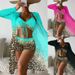 Women's Clothing Three Piece Bikini Split Printed Boxer Briefs Swimsuit Sexy Bikini_ecoleips.com