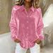 Women's Clothing Women's Sequined Sleeve Spliced Long Sleeved Velvet Shirt Loose Fit Elegant Temperament Style Top_ecoleips.com