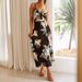 Aria Basics Aria Basics European And American Clothing Satin Strap Printed Women's Bowknot Beach Backless Dress_ecoleips.com