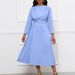 Women's Clothing Elegant Long Sleeved Pleated Solid Color Elegant Autumn Long-Sleeve Pleated Midi Dress | Belted Office Dress With Flowy Skirt_ecoleips.com