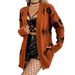 European And American Halloween Cross-Border Women's Knitted Cardigan Jacket 2025 New Printed Sweater_ecoleips.com