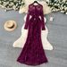 Elegant Lace Openwork Long Sleeved Dress French Style Slim Fit Women's Spring Style Dress Waist Cinching Long Dress_ecoleips.com