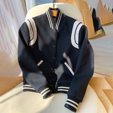 Women's Clothing Red baseball jacket for women in early spring new style coat for small size thickened spring and autumn tops with high end feel_ecoleips.com