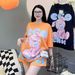 Petite Women's Slimming Casual Fashionable Sporty Two Piece Summer Outfit Short Sleeved Top With Short Shorts Set_ecoleips.com