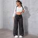 High-Waisted Wide-Leg Retro Style Draped Jeans Loose Straight Leg Trousers Women's Clothing Denim_ecoleips.com