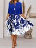2024 Europe And The United States Autumn New Women's Long Dress Two-piece Set Of Floral Print Round Neck Dress Coat Women_ecoleips.com